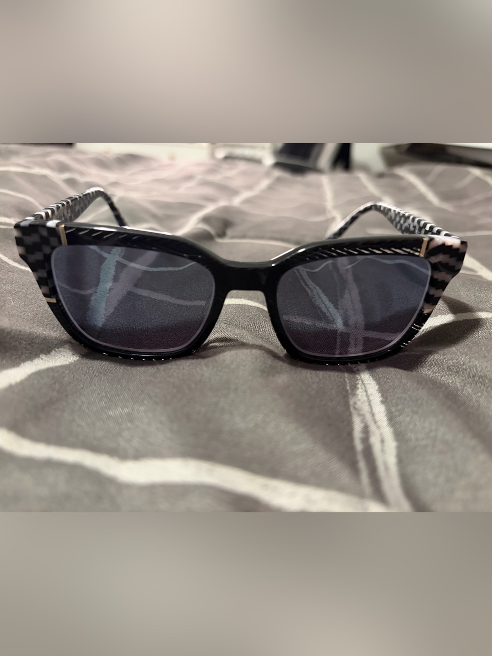 L.A.M.B. Black Rectangular Women's Sunglasses
